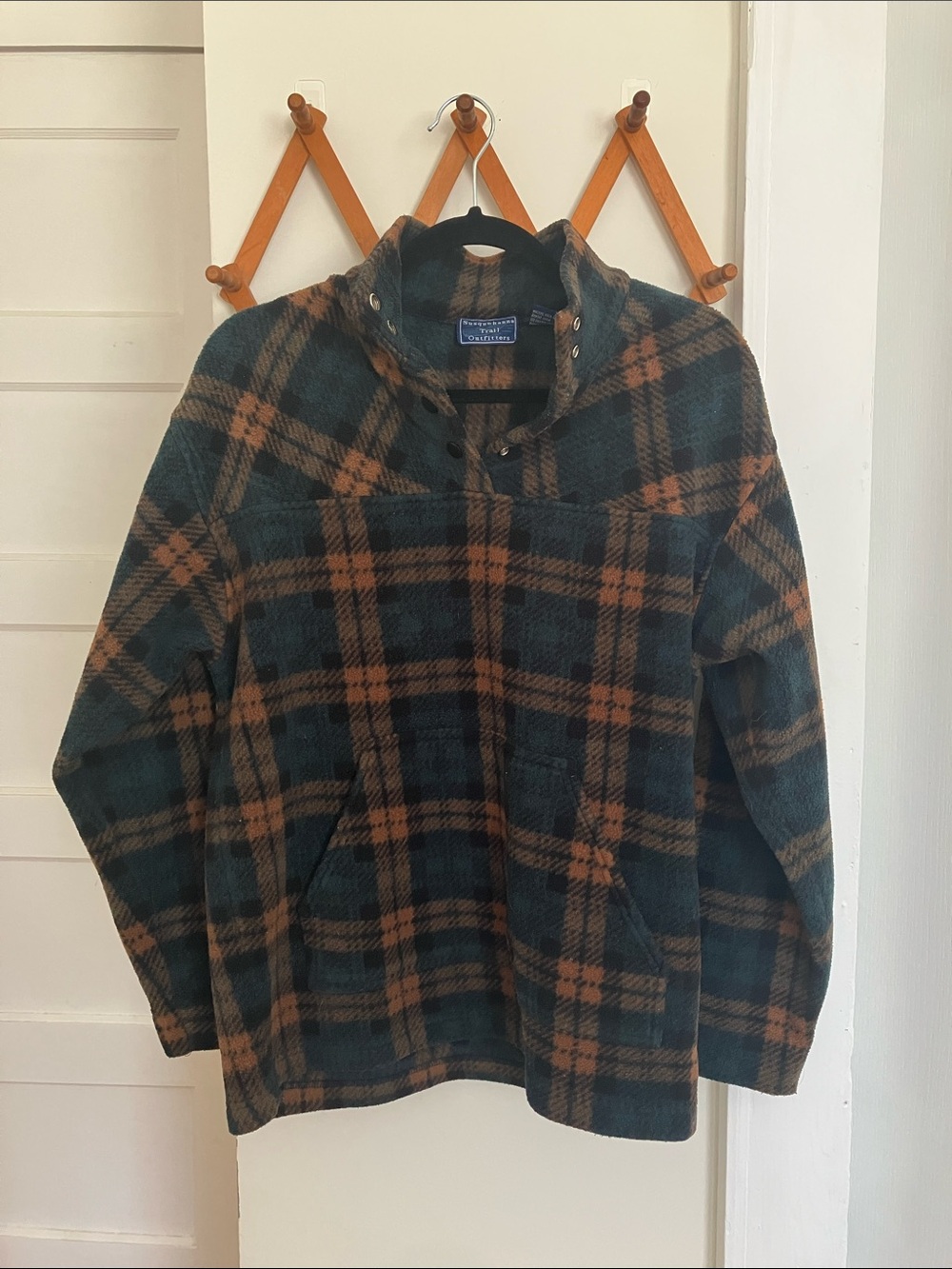 Men's Green & Brown Plaid Lightweight Shirt Jacket - Pullover Style